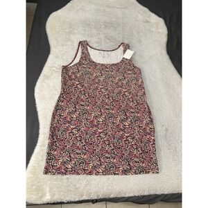 Peruvian Connection Long Tank Shell‎ Top Print Sleeveless Camisole XL Stretch
